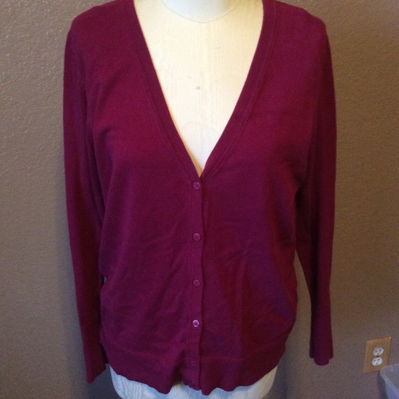 Merona Sweaters - Merona Cardigan, maroon, large